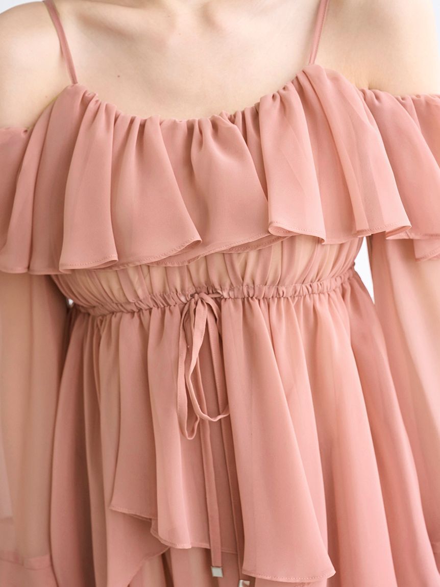 SNIDEL「オフショルフリルワンピース」|ワンピース|