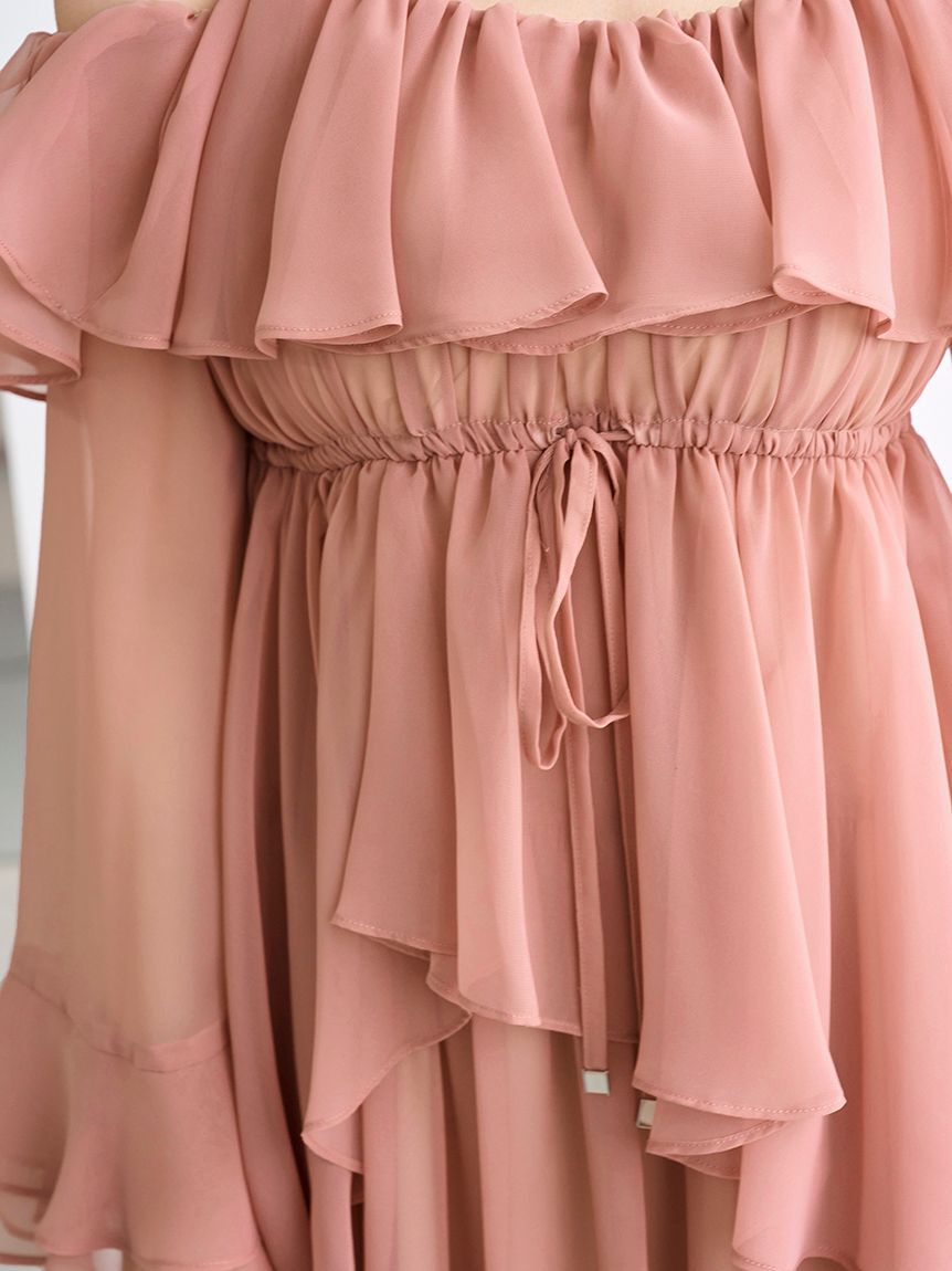 SNIDEL「オフショルフリルワンピース」|ワンピース|