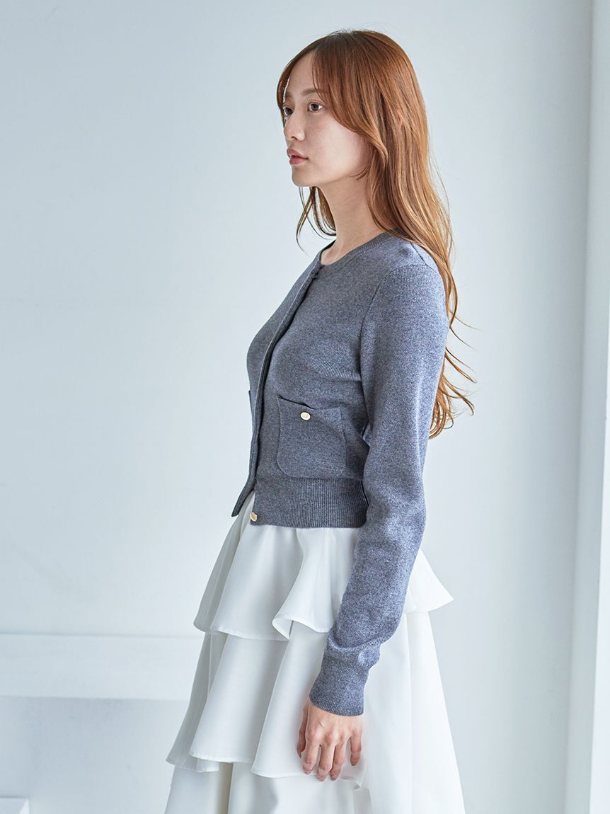 SNIDEL「Sustainableニットカーデ&times;ティアードスカートセット」|ワンピース|