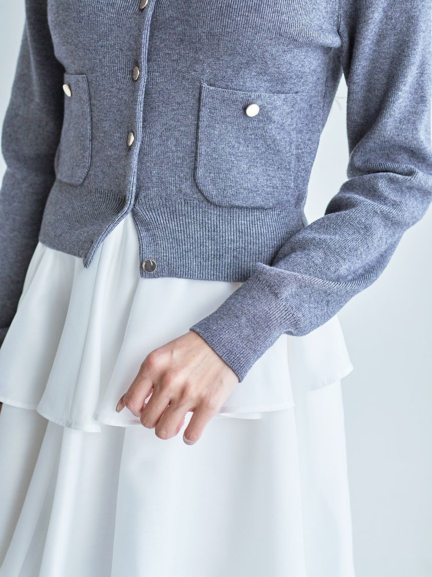 SNIDEL「Sustainableニットカーデ&times;ティアードスカートセット」|ワンピース|