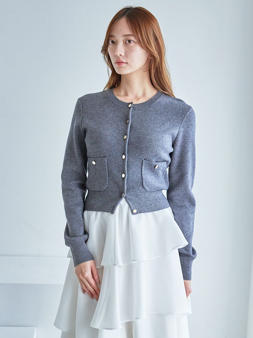 SNIDEL「Sustainableニットカーデ&times;ティアードスカートセット」|ワンピース|