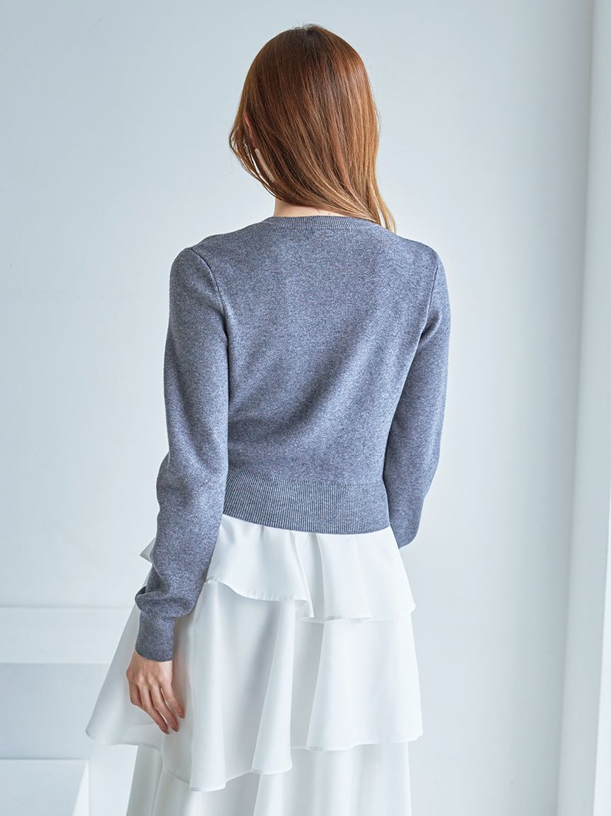 SNIDEL「Sustainableニットカーデ&times;ティアードスカートセット」|ワンピース|