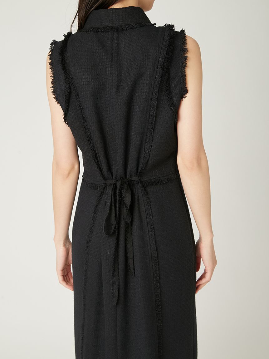 FRAY I.D「【00サイズ】フリンジデザインツイードポロワンピース」|ワンピース|