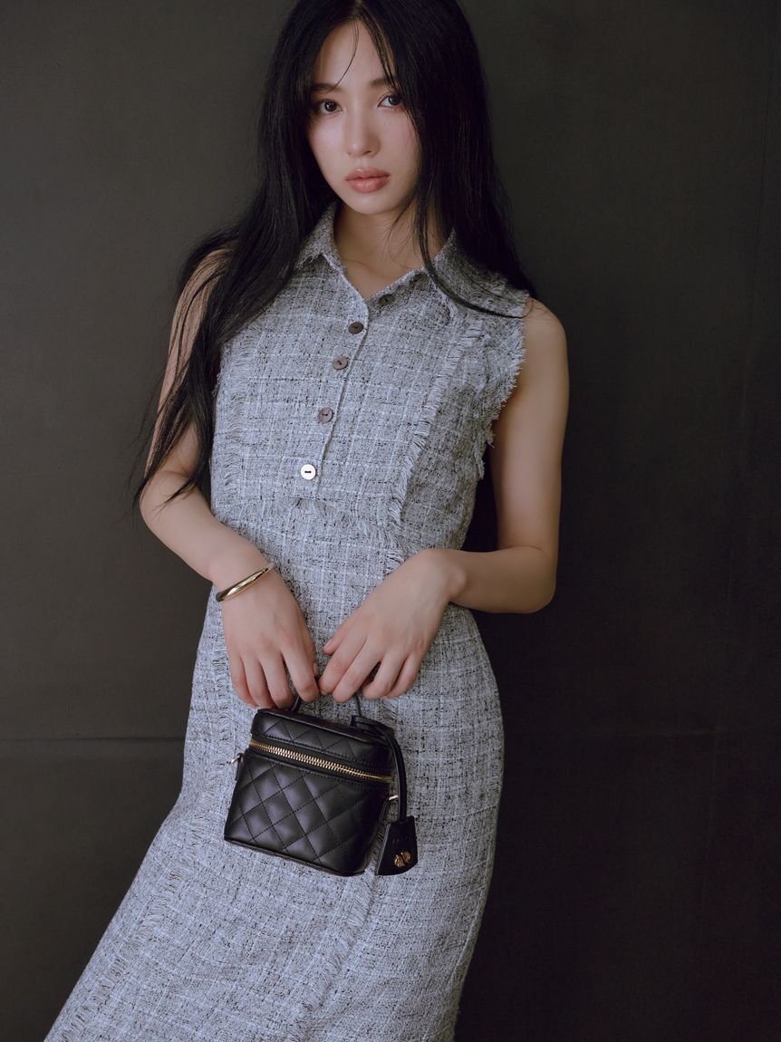 FRAY I.D「【00サイズ】フリンジデザインツイードポロワンピース」|ワンピース|