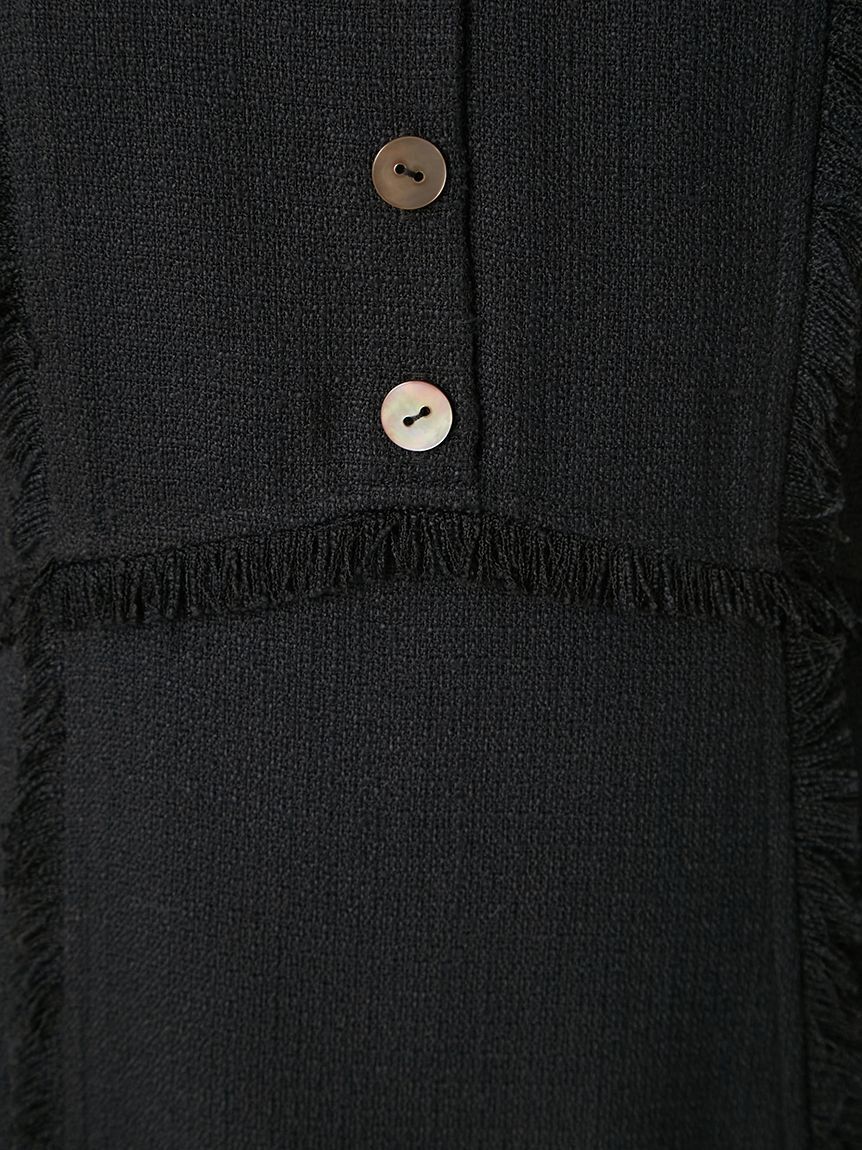 FRAY I.D「【00サイズ】フリンジデザインツイードポロワンピース」|ワンピース|