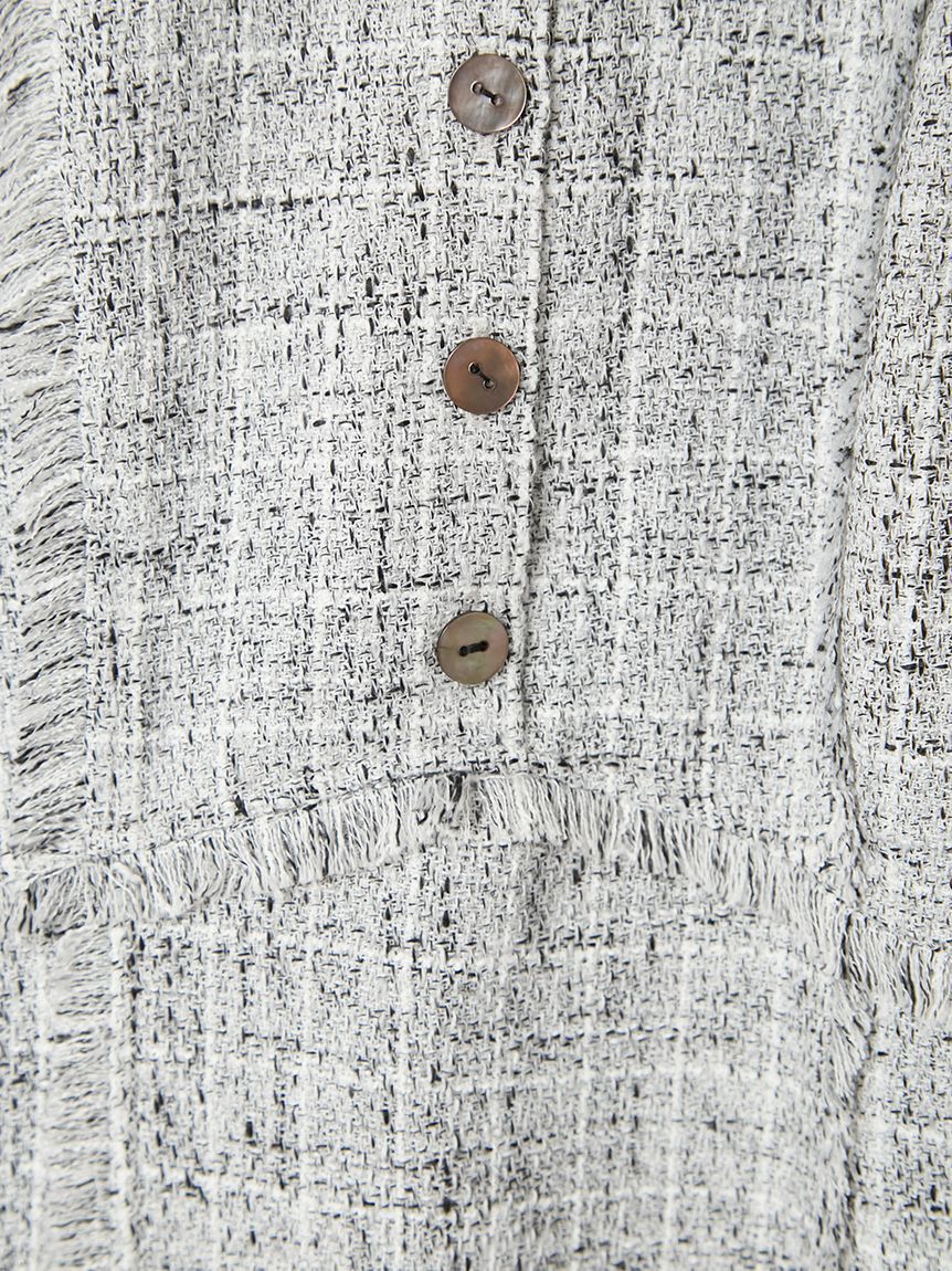 FRAY I.D「【00サイズ】フリンジデザインツイードポロワンピース」|ワンピース|