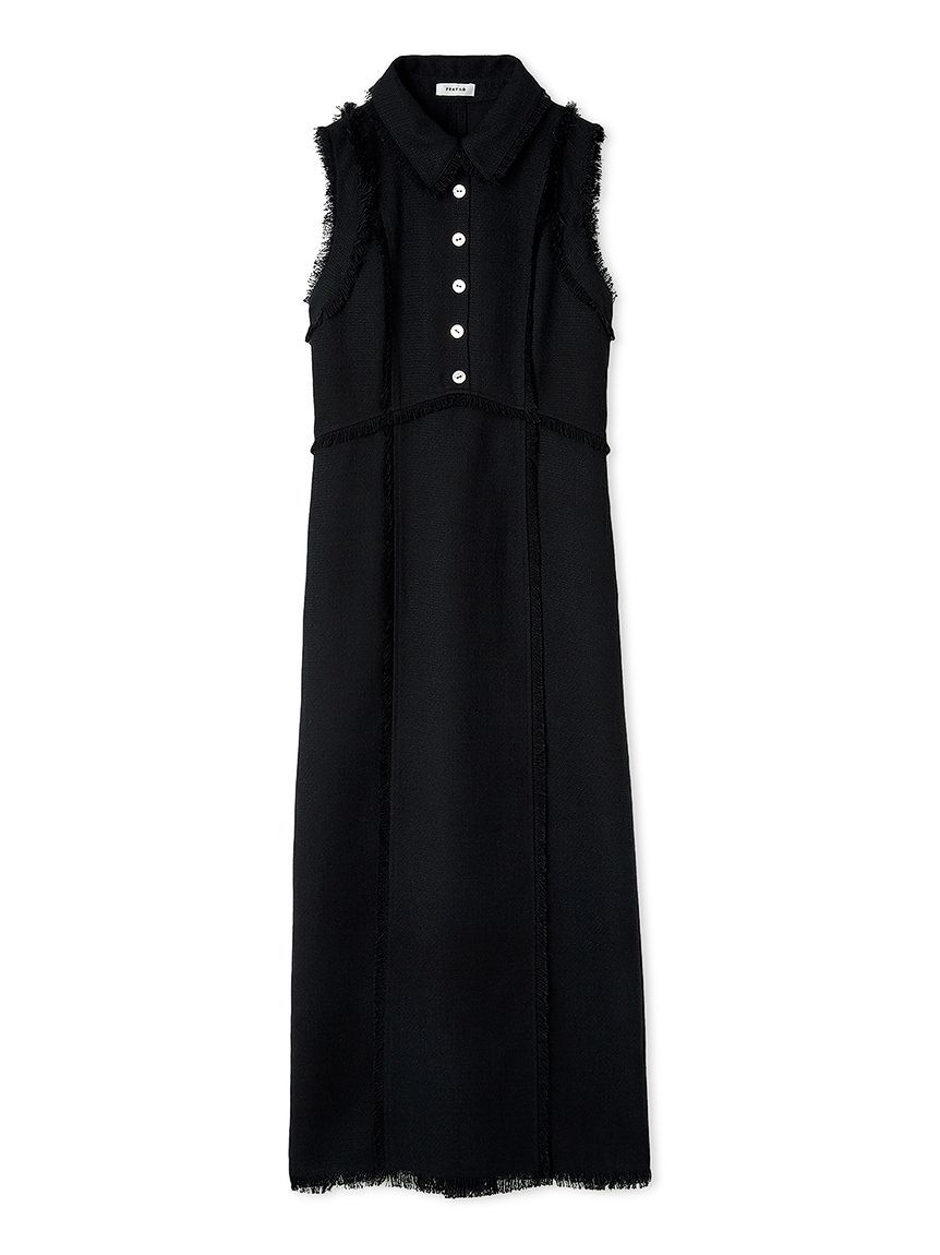 FRAY I.D「【00サイズ】フリンジデザインツイードポロワンピース」|ワンピース|