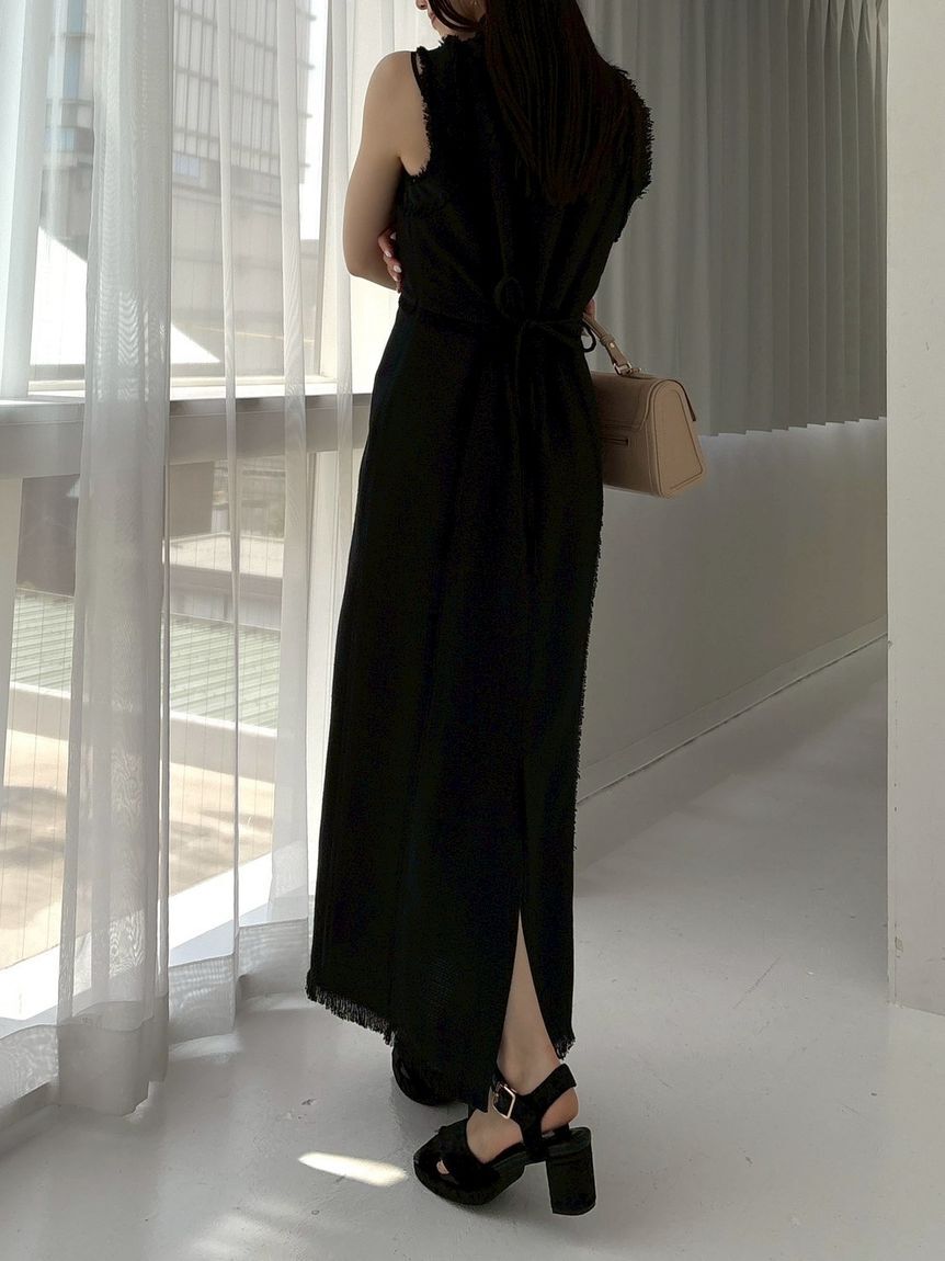 FRAY I.D「【00サイズ】フリンジデザインツイードポロワンピース」|ワンピース|