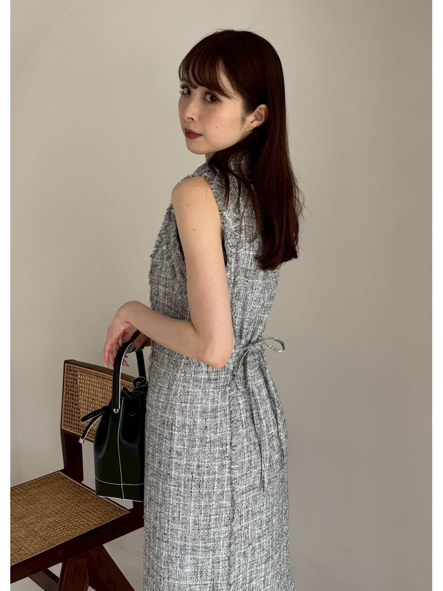 FRAY I.D「【00サイズ】フリンジデザインツイードポロワンピース」|ワンピース|