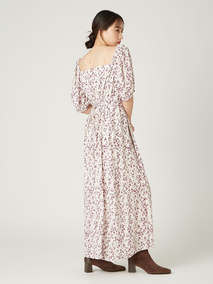 FRAY I.D「【00サイズ】スクエアネックプリントワンピース」|ワンピース|