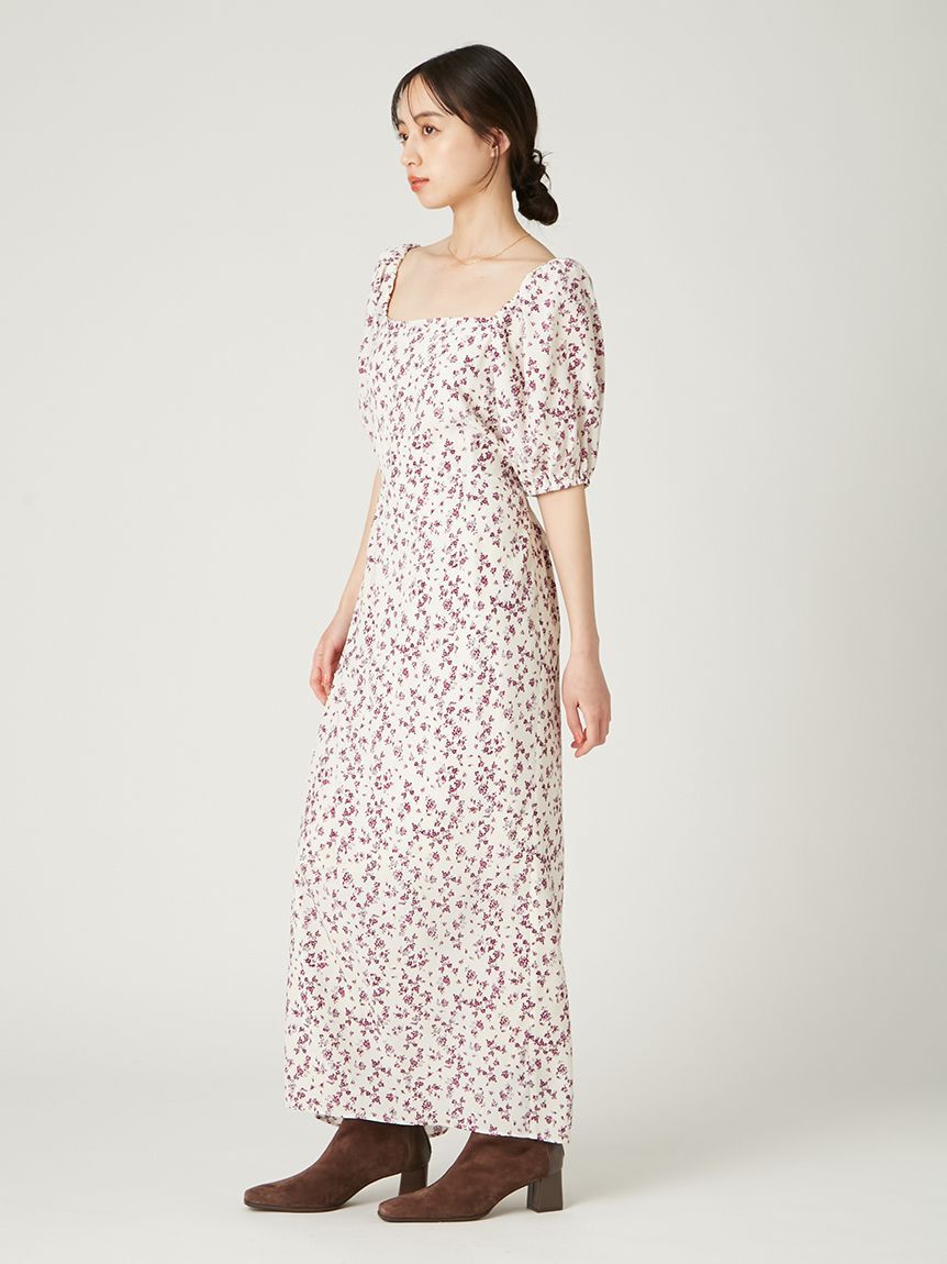 FRAY I.D「【00サイズ】スクエアネックプリントワンピース」|ワンピース|