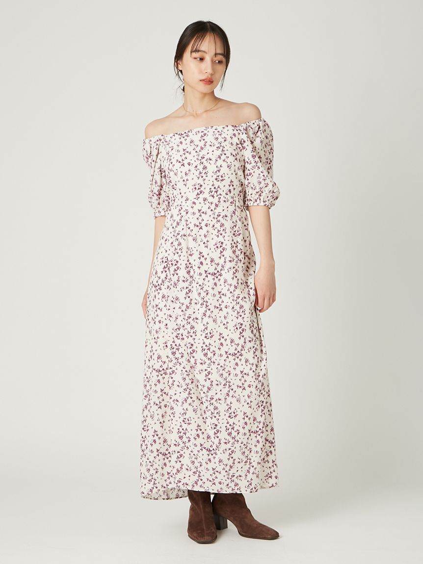 FRAY I.D「【00サイズ】スクエアネックプリントワンピース」|ワンピース|