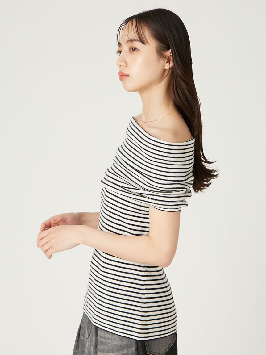 FRAY I.D「オフショルドレープノースリニット」|ニット・セーター|