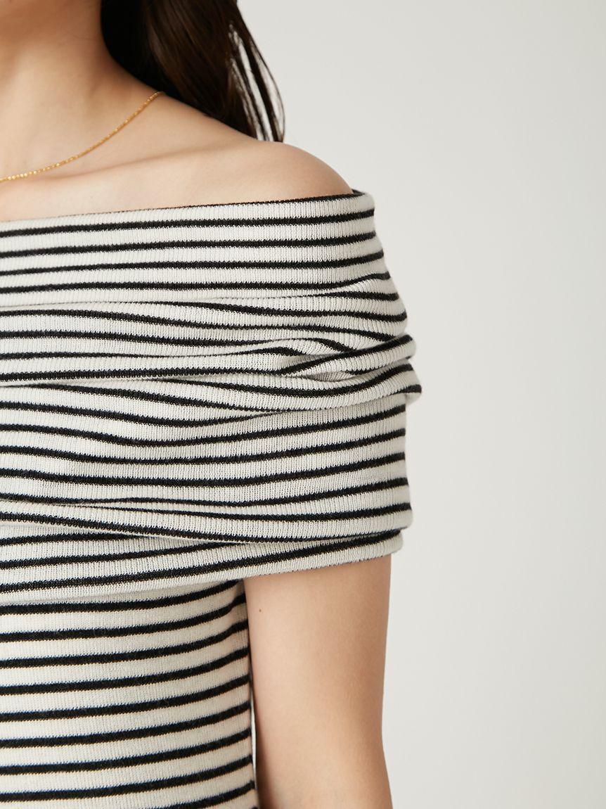 FRAY I.D「オフショルドレープノースリニット」|ニット・セーター|