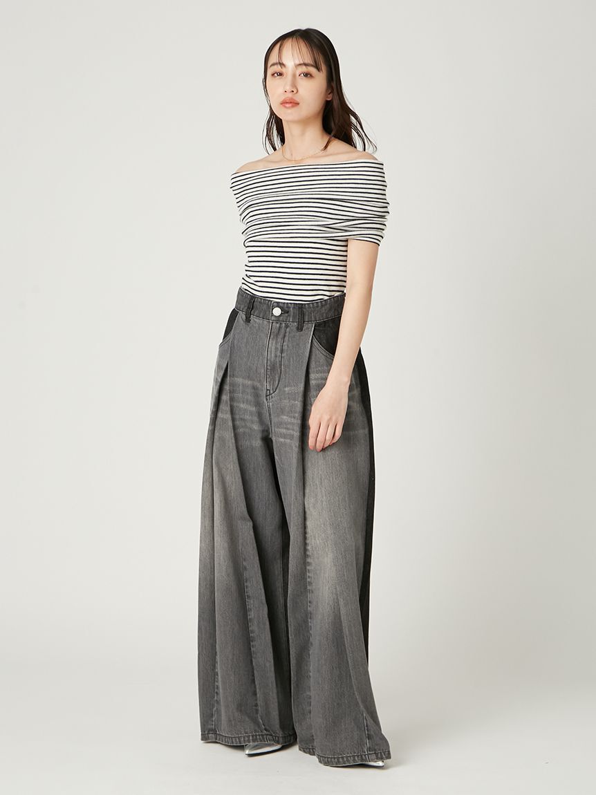 FRAY I.D「オフショルドレープノースリニット」|ニット・セーター|