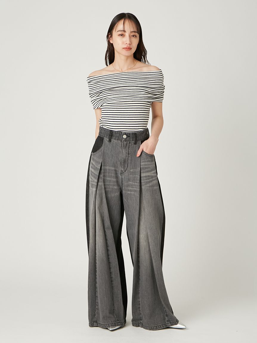 FRAY I.D「オフショルドレープノースリニット」|ニット・セーター|