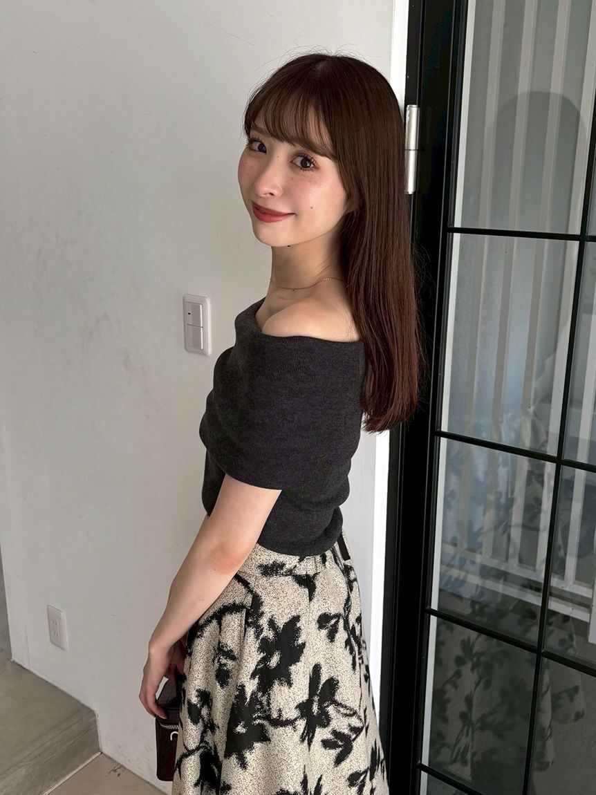 FRAY I.D「オフショルドレープノースリニット」|ニット・セーター|