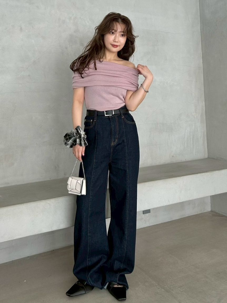 FRAY I.D「オフショルドレープノースリニット」|ニット・セーター|