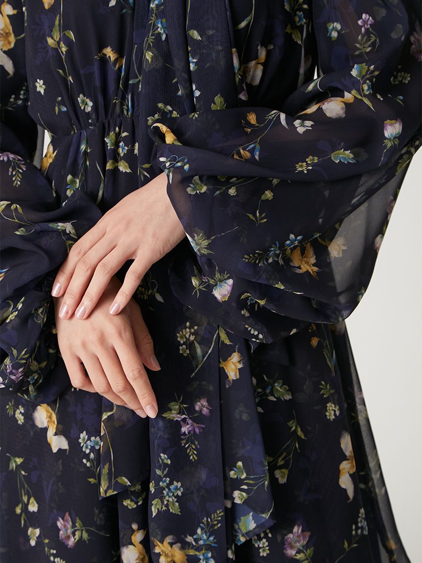 FRAY I.D「【00サイズ】フラワープリントオフショルティアードワンピース」|ワンピース|