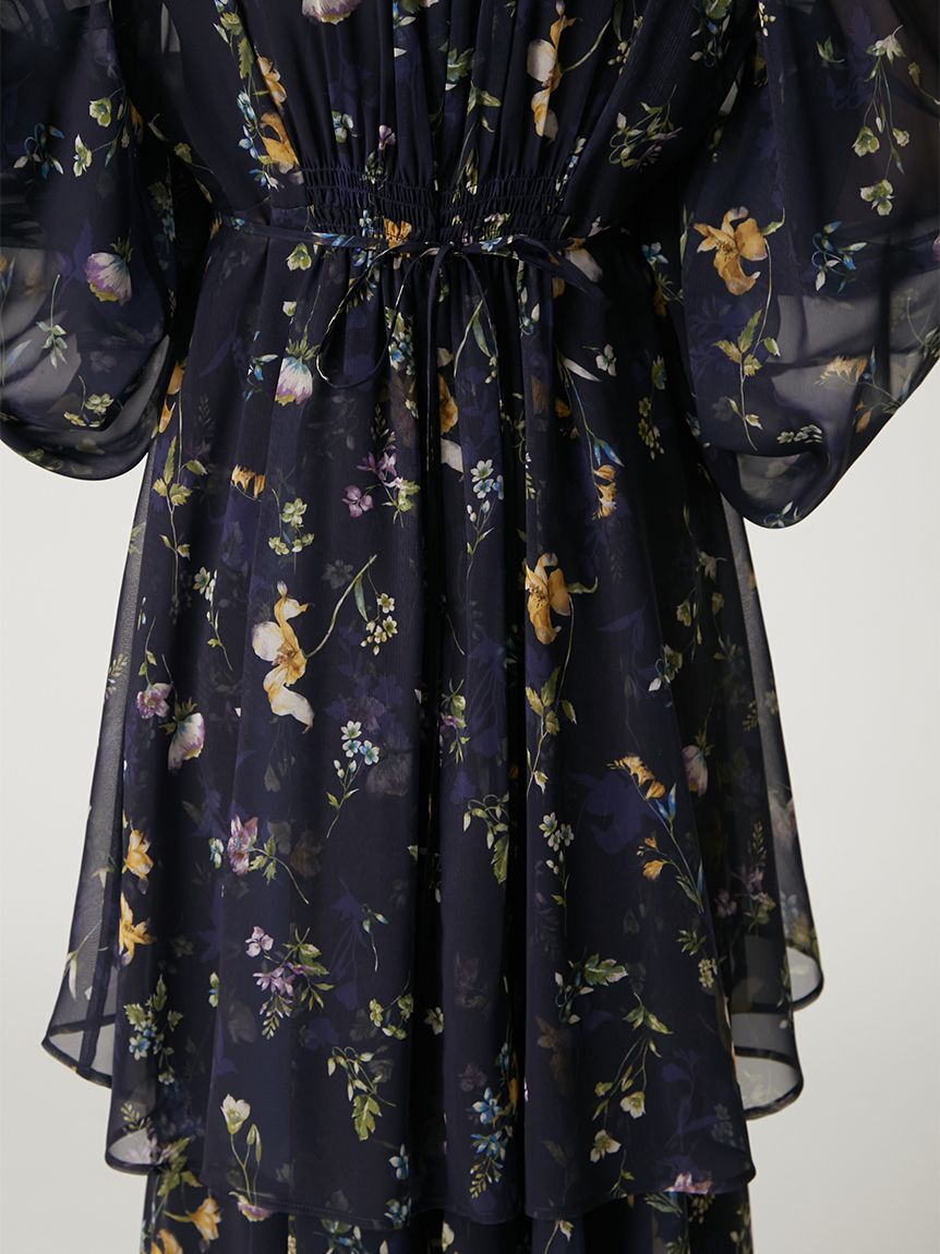 FRAY I.D「【00サイズ】フラワープリントオフショルティアードワンピース」|ワンピース|