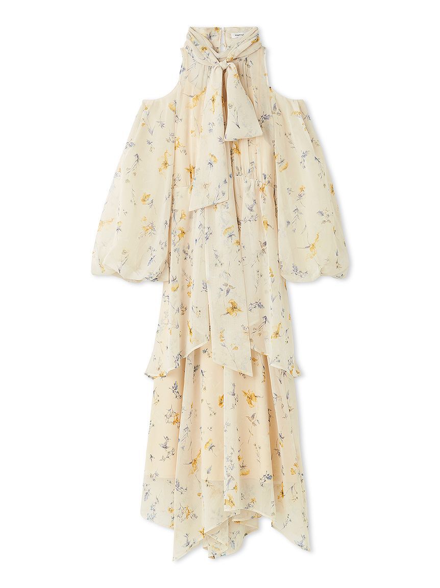 FRAY I.D「【00サイズ】フラワープリントオフショルティアードワンピース」|ワンピース|ORG