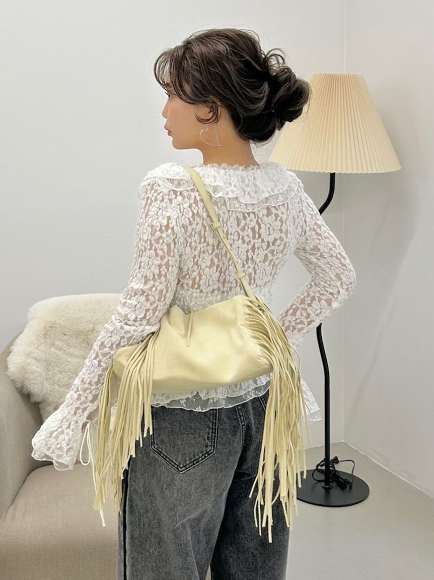 FRAY I.D「フリンジスラウチバッグ」|ハンドバッグ|