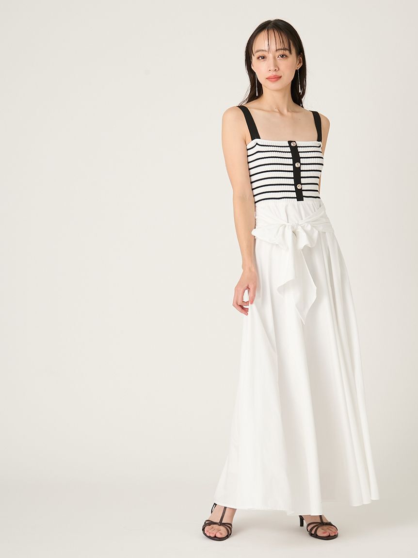 FRAY I.D「2wayタイデザインニットコンビワンピース」|ワンピース|