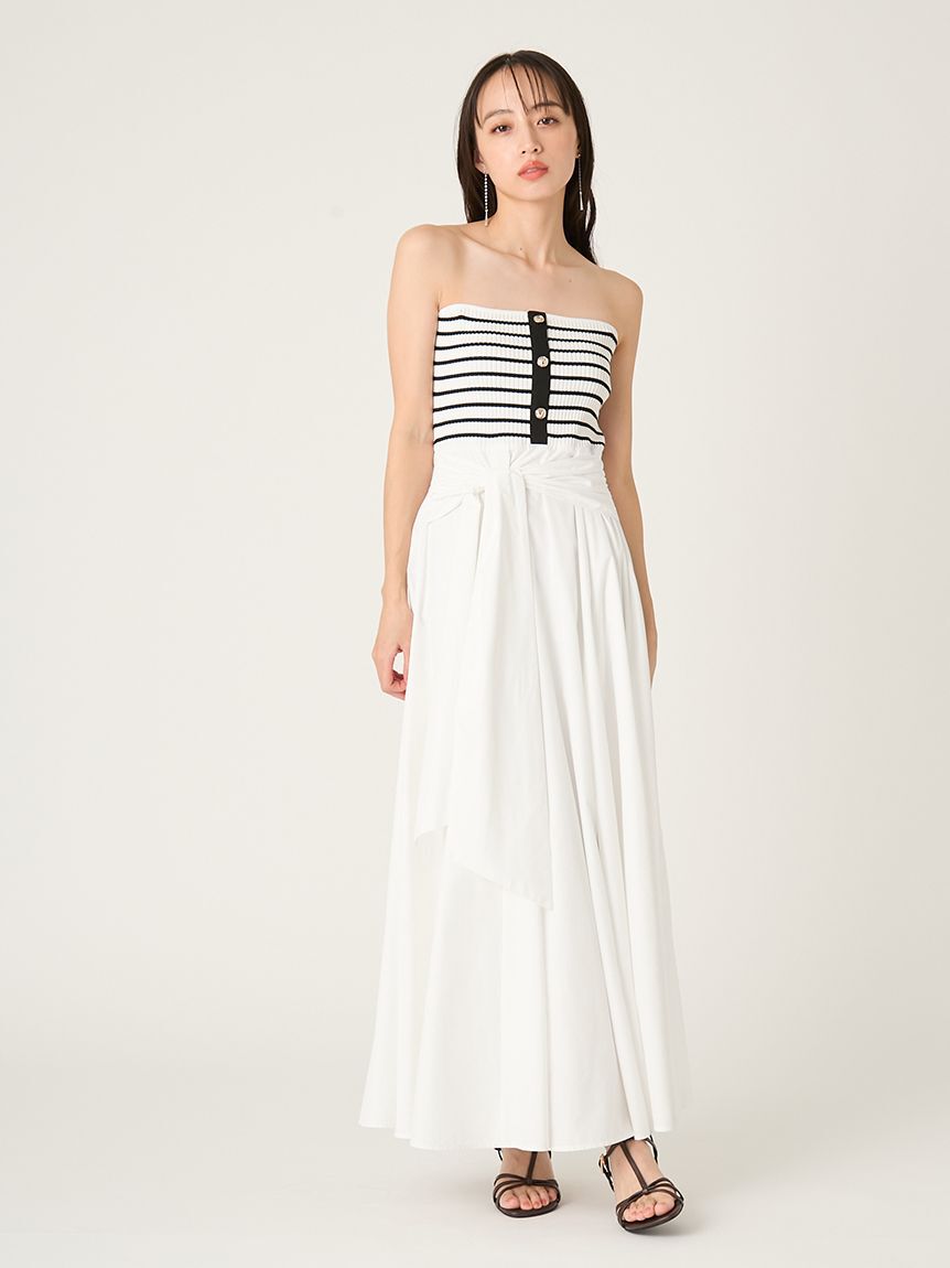 FRAY I.D「2wayタイデザインニットコンビワンピース」|ワンピース|