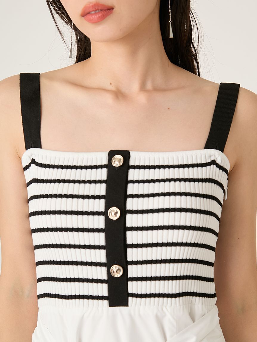 FRAY I.D「2wayタイデザインニットコンビワンピース」|ワンピース|