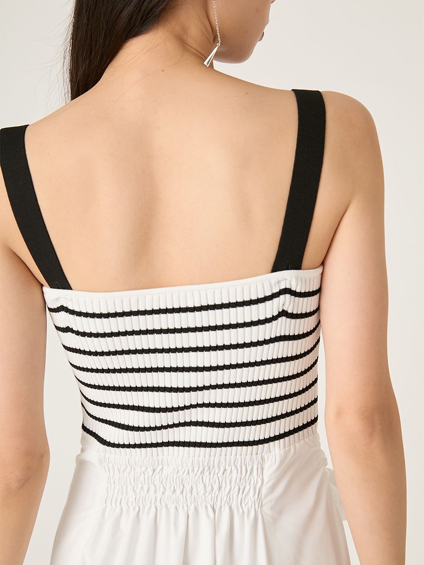 FRAY I.D「2wayタイデザインニットコンビワンピース」|ワンピース|