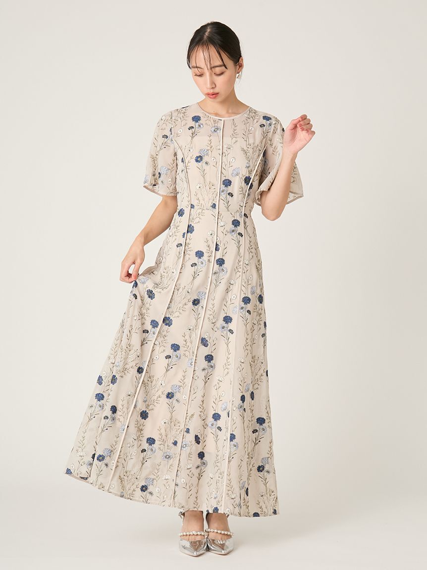 FRAY I.D「ボタニカルエンブロイダリードレス」|ドレス|