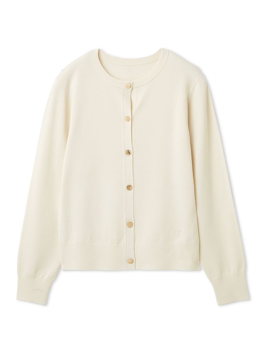 FRAY I.D「シルクブレンドクルーネック金釦ニットカーディガン／ウォッシャブル」|カーディガン|IVR