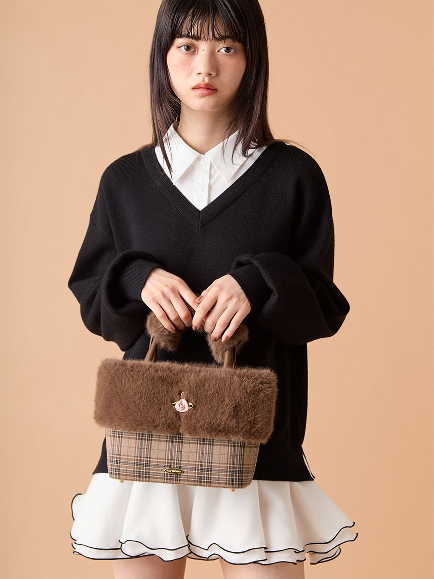 LILY BROWN「【限定カラー】シャツドッキングフリルミニワンピース」|ワンピース|BLK