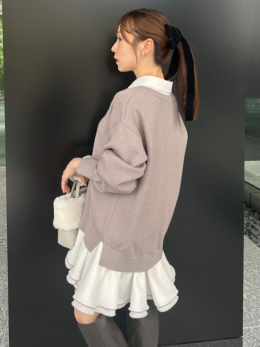 LILY BROWN「【限定カラー】シャツドッキングフリルミニワンピース」|ワンピース|