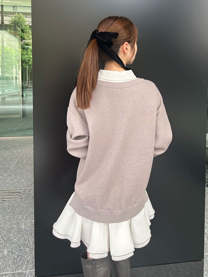 LILY BROWN「【限定カラー】シャツドッキングフリルミニワンピース」|ワンピース|