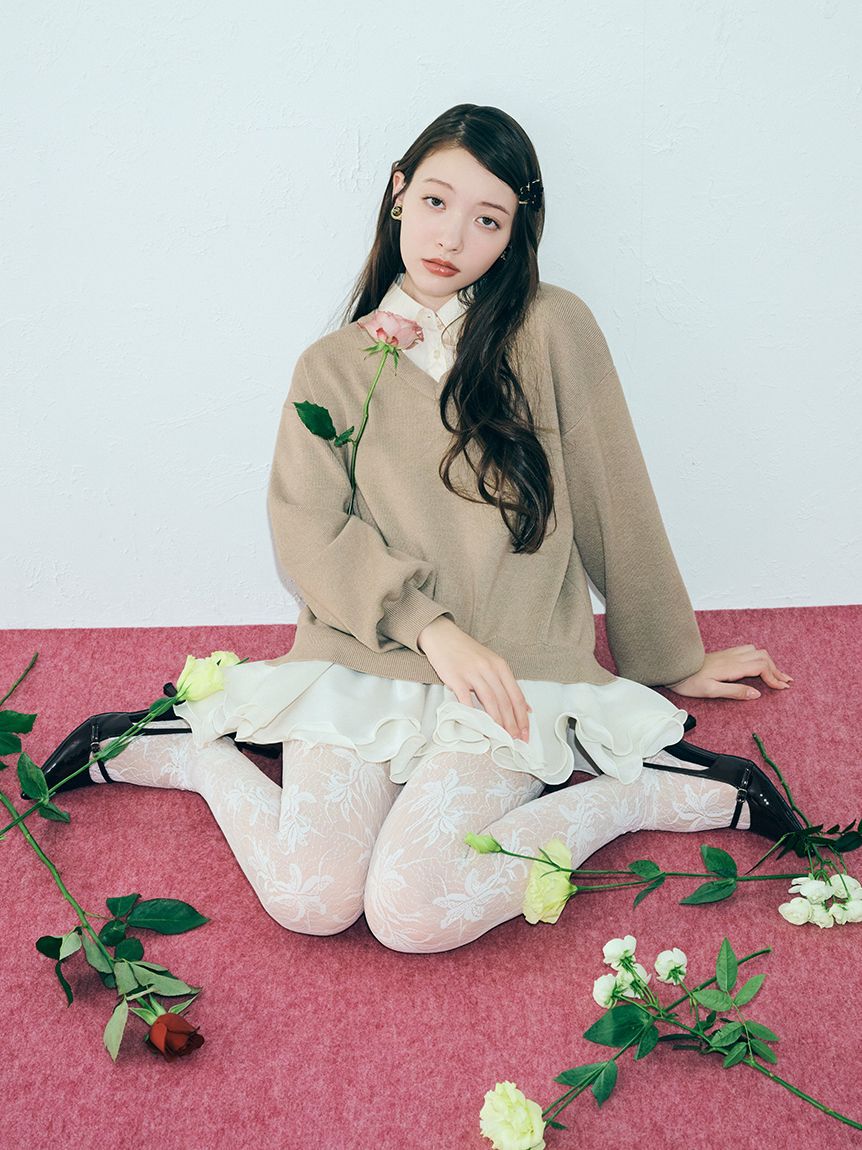 LILY BROWN「【限定カラー】シャツドッキングフリルミニワンピース」|ワンピース|