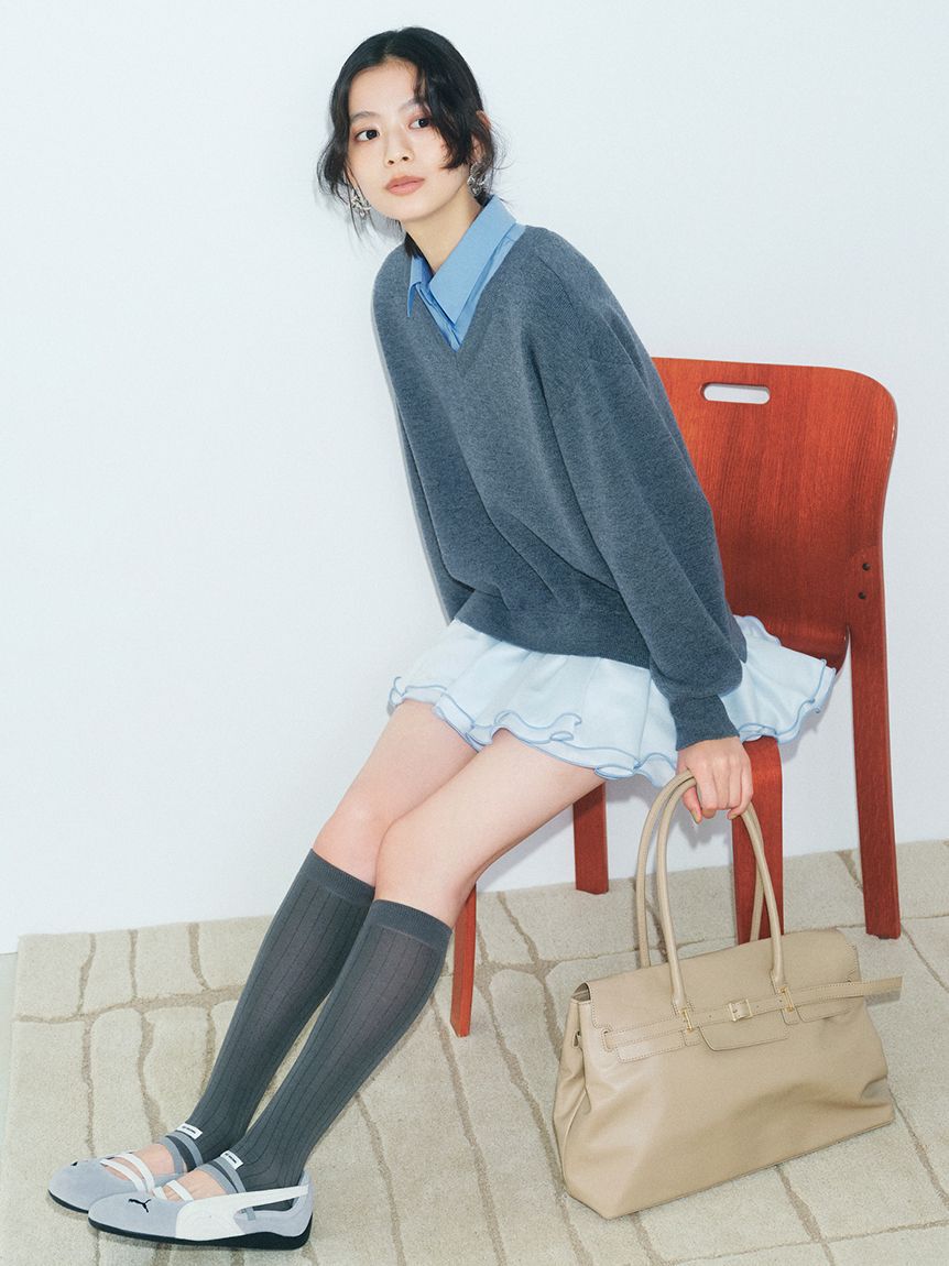 LILY BROWN「【限定カラー】シャツドッキングフリルミニワンピース」|ワンピース|