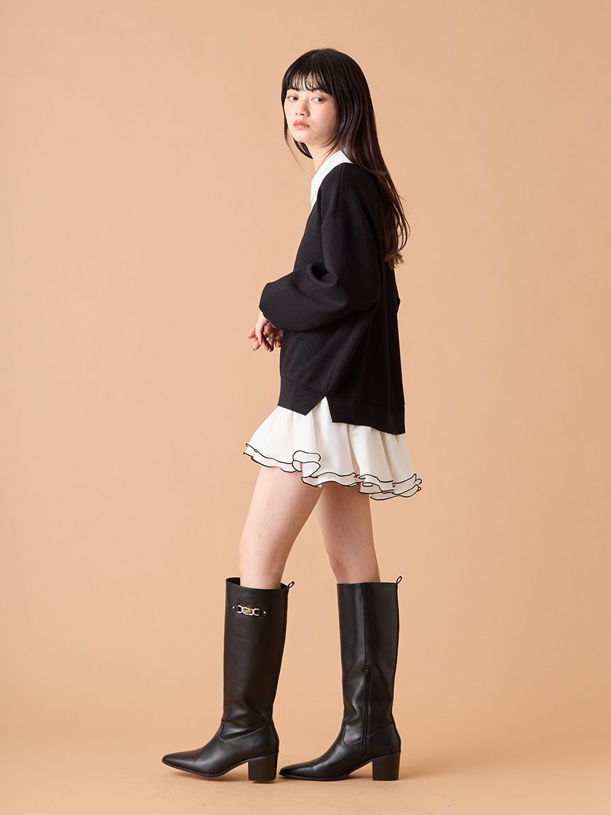 LILY BROWN「【限定カラー】シャツドッキングフリルミニワンピース」|ワンピース|