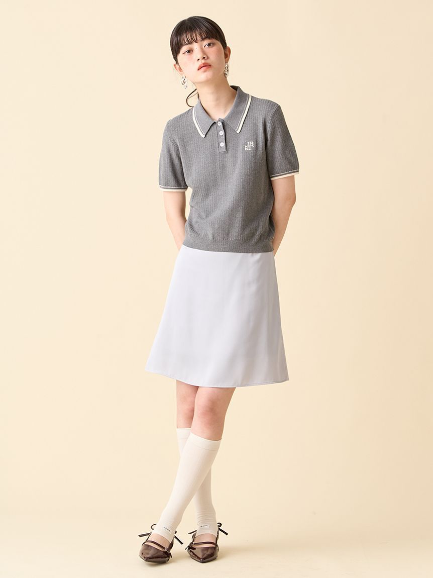 LILY BROWN「ワンポイントニットポロシャツ」|ポロシャツ|