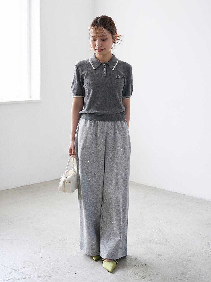 LILY BROWN「ワンポイントニットポロシャツ」|ポロシャツ|