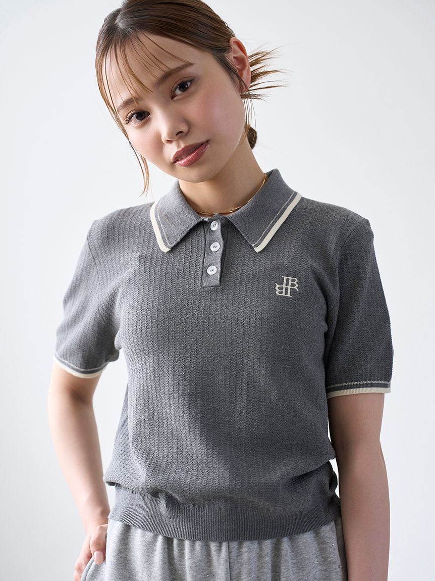LILY BROWN「ワンポイントニットポロシャツ」|ポロシャツ|