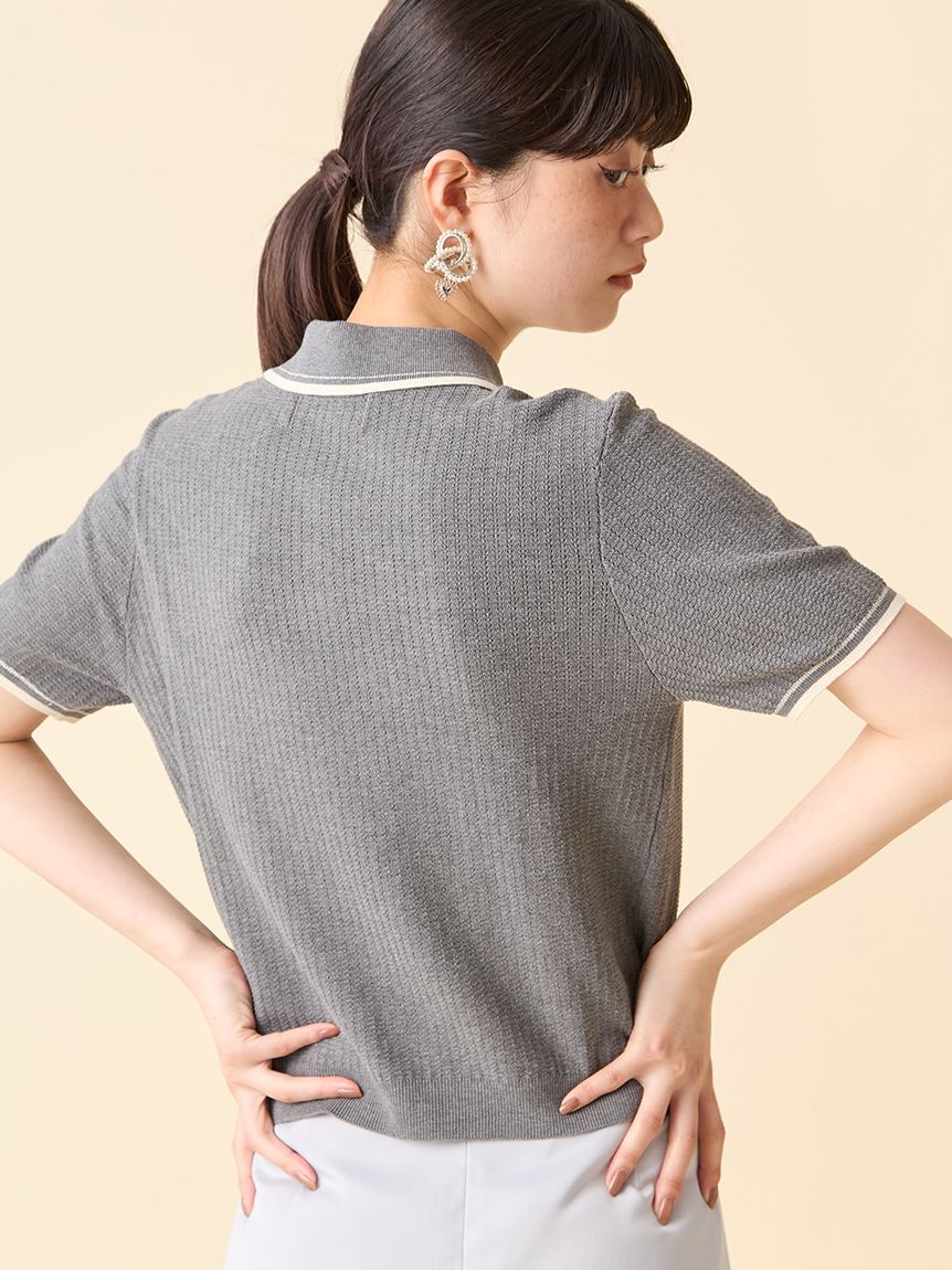 LILY BROWN「ワンポイントニットポロシャツ」|ポロシャツ|