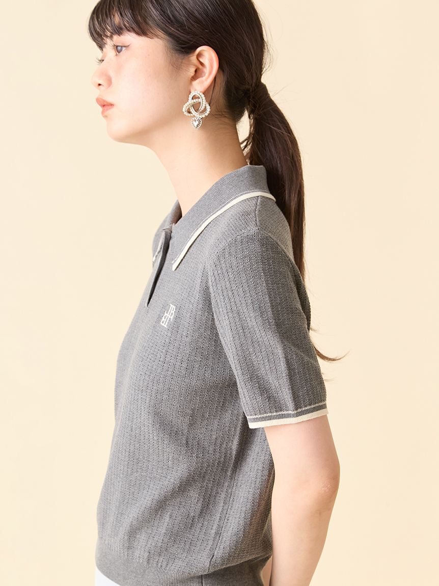 LILY BROWN「ワンポイントニットポロシャツ」|ポロシャツ|