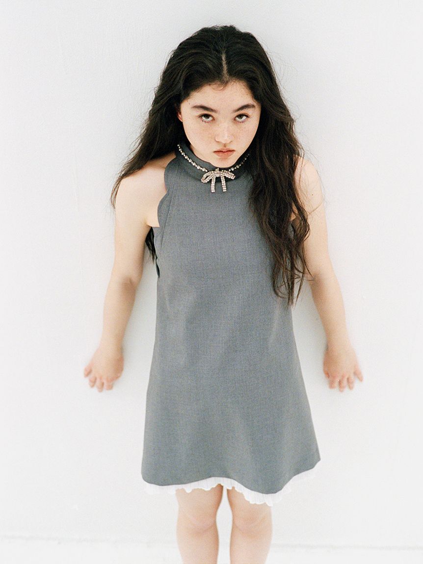 LILY BROWN「[L.B CANDY STOCK]リボンビジュースカラップミニワンピース」|ワンピース|GRY