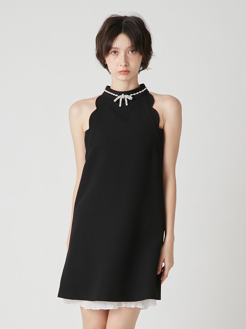 LILY BROWN「[L.B CANDY STOCK]リボンビジュースカラップミニワンピース」|ワンピース|