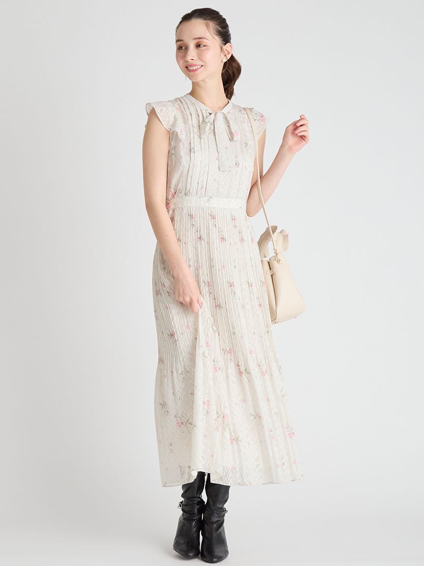 CELFORD「【CELFORD&times;P.J. REDOUTEコラボ】 Rosaボウタイワンピース」|ワンピース|