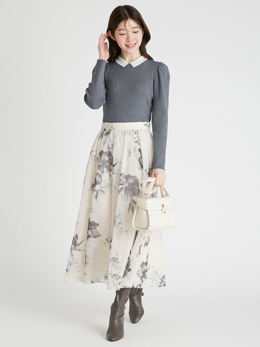 CELFORD「フラワープリントボリュームスカート」|スカート|