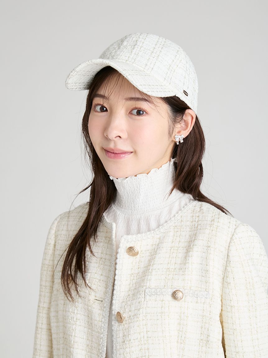 CELFORD「ロゴメタル付きツイードキャップ」|キャップ・キャスケット|