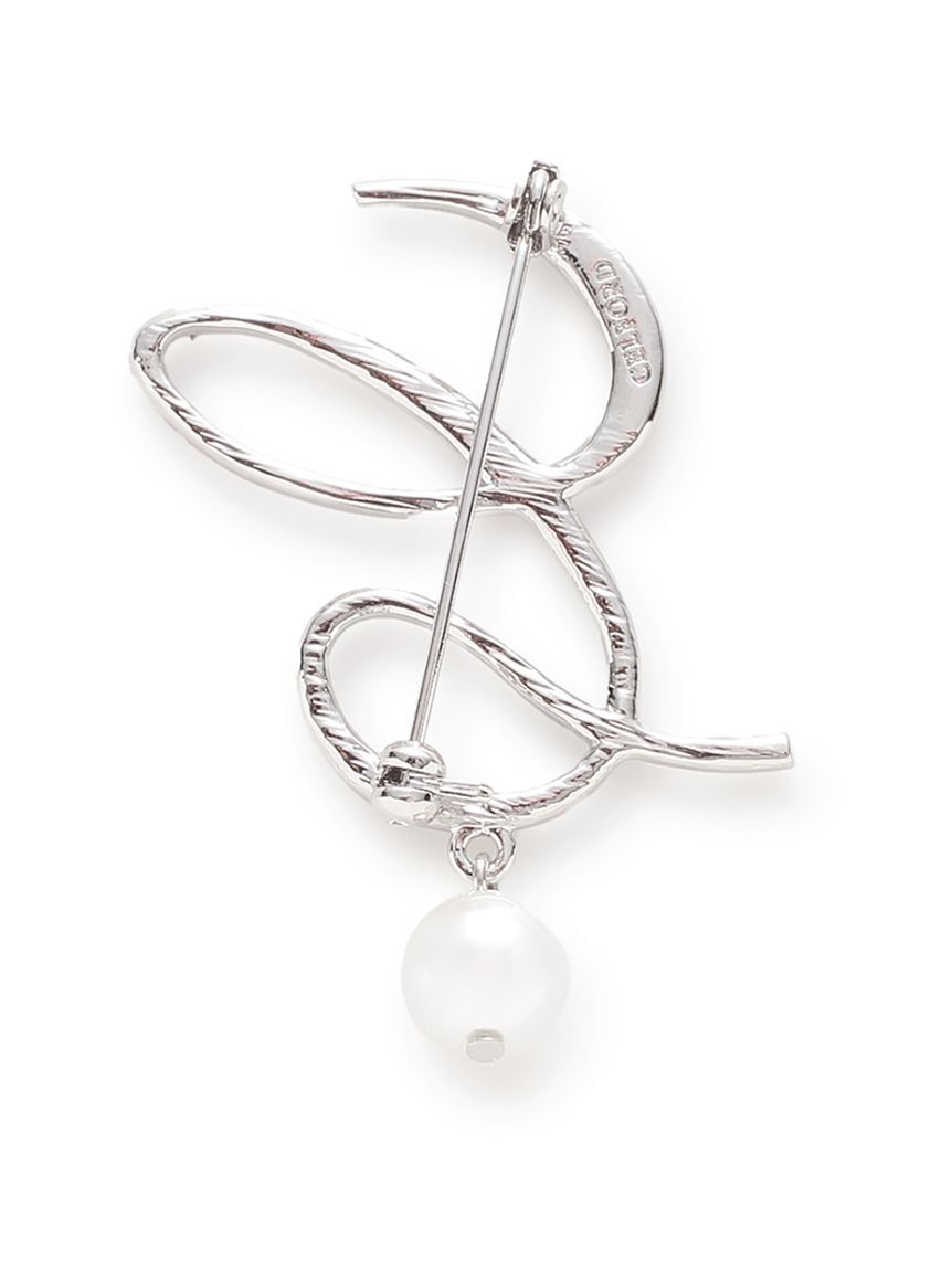 CELFORD「Cロゴパール付きビジューブローチ」|ブローチ・コサージュ|