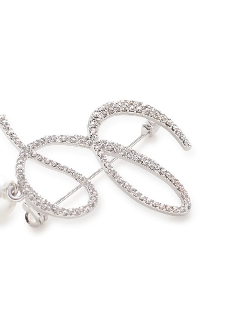 CELFORD「Cロゴパール付きビジューブローチ」|ブローチ・コサージュ|